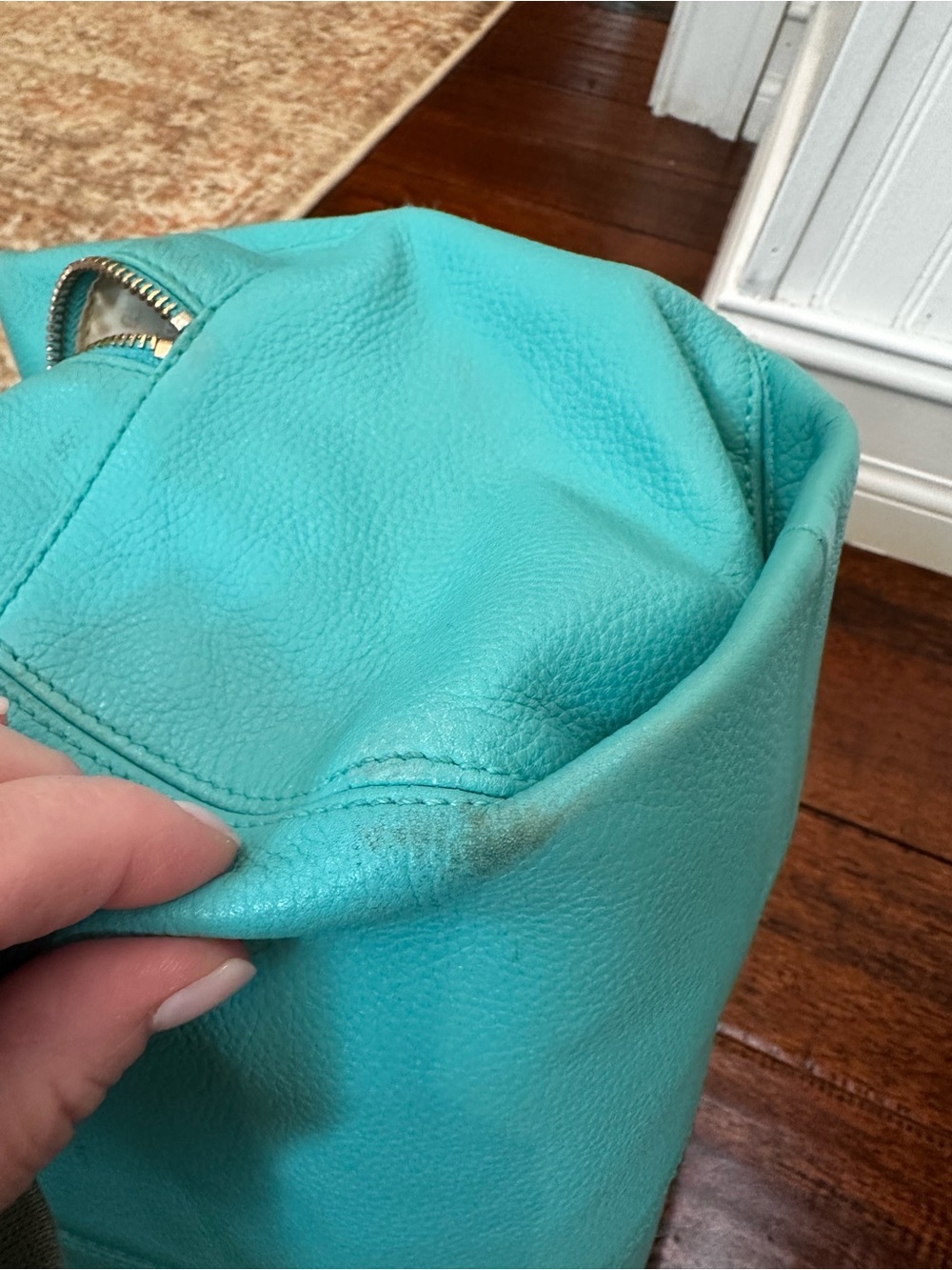 Kate Spade | “Caribbean Blue” Double-Handle Leather Shoulder Bag - Picture 5 of 9